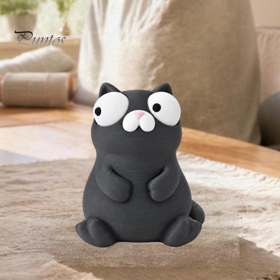 Unique Office Decor 3D Printed Funny Cartoon Cat & Goose Figurine with Movable Eyes, Flexible Eye Expression Toy Cute Animal Desk Decor, Stress Relief