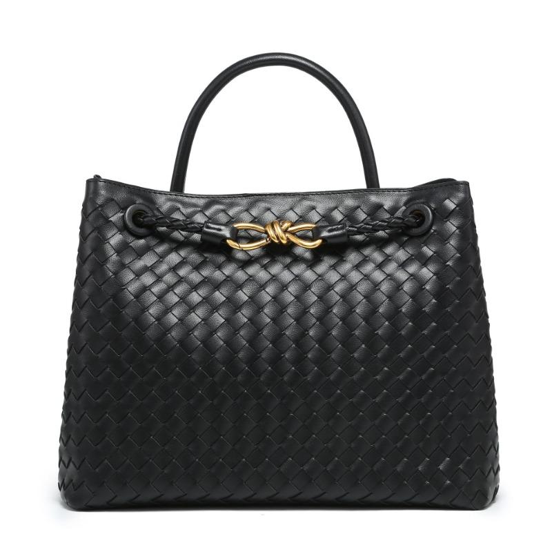 Handmade woven bag Metal butterfly buckle shoulder bag Large capacity handbag Crossbody