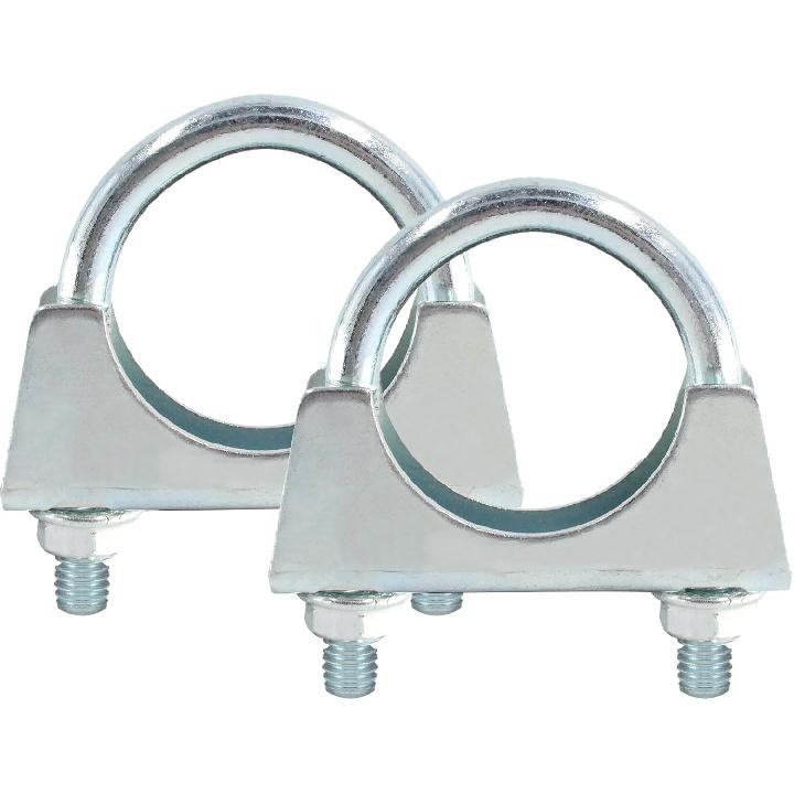 2PCS 1-1/2 Inch U Bolt Muffler Exhaust, Iron Exhaust U Clamps, Saddle Type U-bolt Clamps 1-1/2 Inch