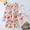 Yongjin Meinian Bikini Muse Split Three-piece Digital Printing Long Sleeve Outer Coat XQ High Elasticity