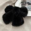 Plush Big Bow Hairpin Velvet Back Head Hairpin Versatile in Winter Furry Hair Clip Top Hair Accessories Headwear