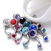10 teile/los Doppel Kristall Bauchnabel Ringe Chirurgenstahl Nabel Ringe Ohr 5/8mm CZ Piercing Ombligo Nombril Oreja körper Schmuck