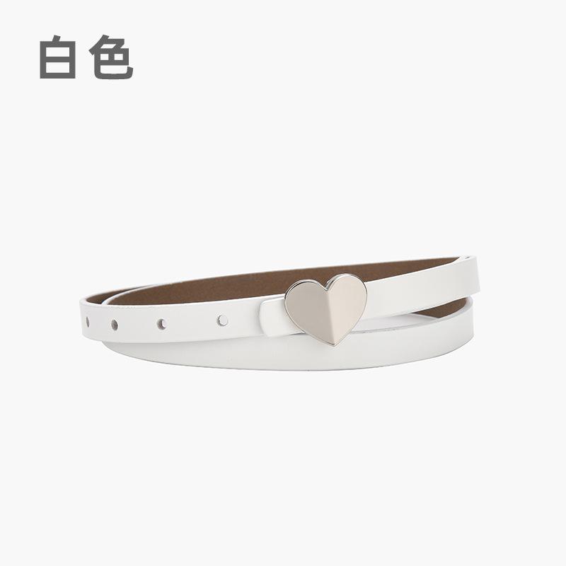 Leather Belt Women'S Thin Jeans With Decoration And Dress Pants Simple Style Heart-Shaped Belt
