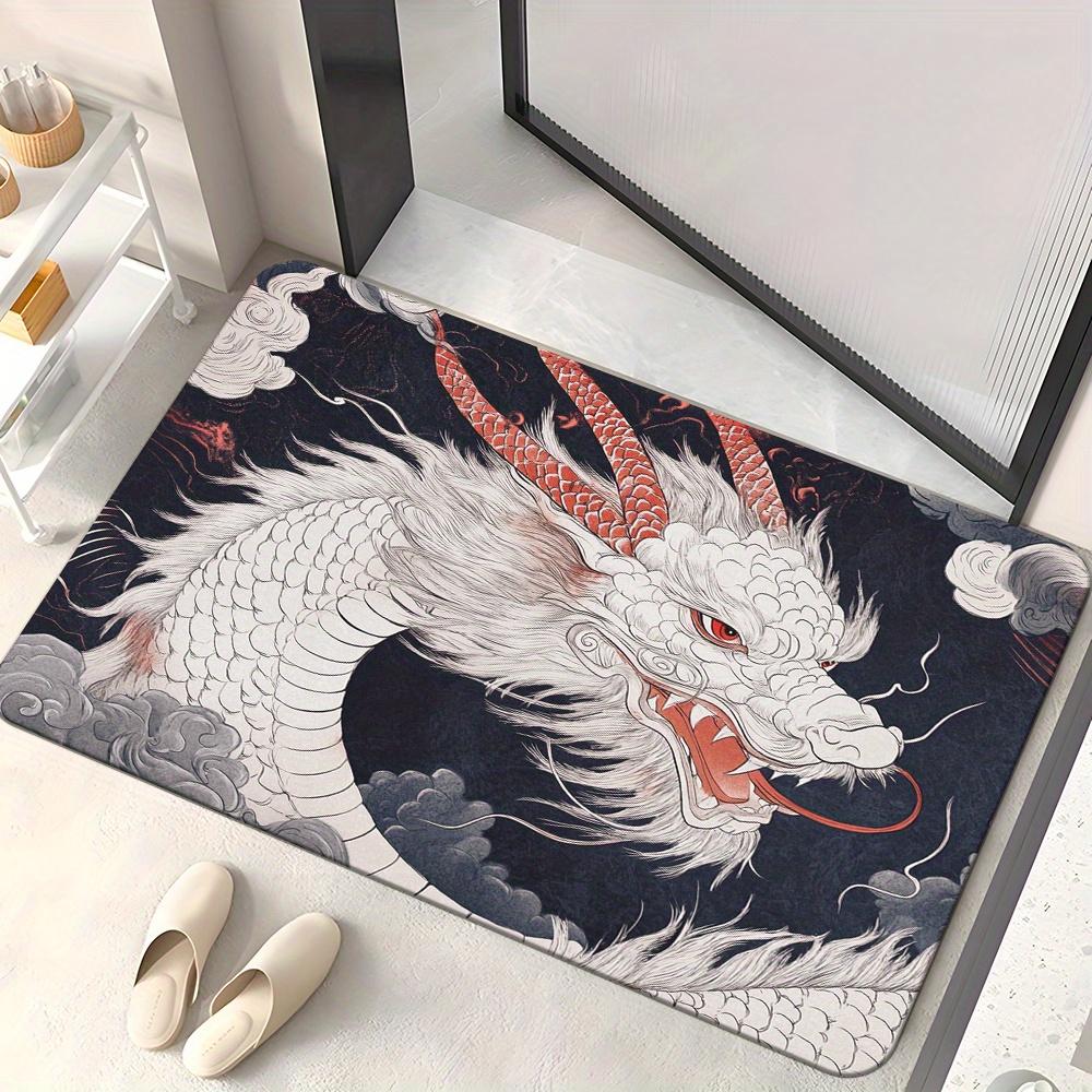

1pc Dragon HD Printed Door Mat – Non-Slip, Absorbent Microfiber Polyester Mat for Bedroom, Living Room & Entryway – Machine Wash 60cm x 90cm