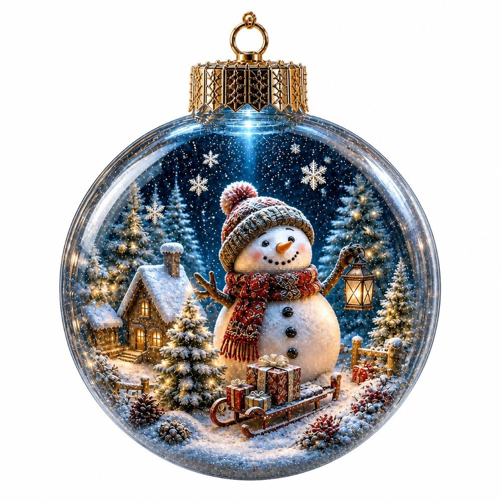 Acrylic Clear Christmas Bauble Hanging LED Lighted Christmas Spherical Pendant Christmas Tree
