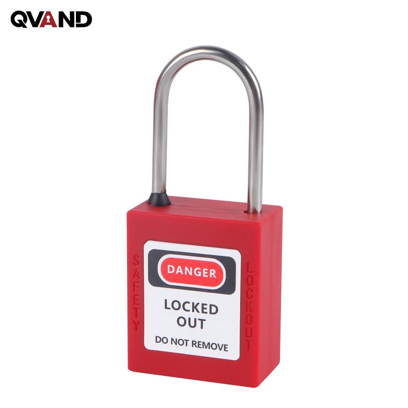 OEM Manufacturer LOTO Stainless Steel Safety Padlock Master Key 4*38MM Shackle Prices Cheap Locks Padlock Supplier (Red,Steel shackle&KD&Plastic) красный
