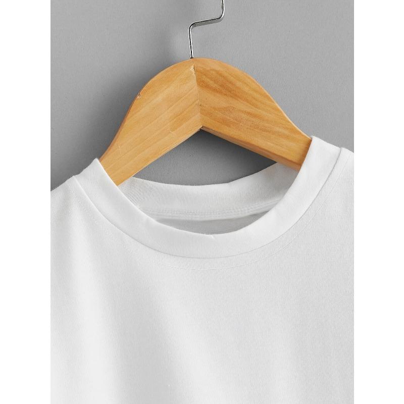 Kids Summer Crew Neck Short Sleeve T-Shirt with Skateboard & BOYS Letter Print
