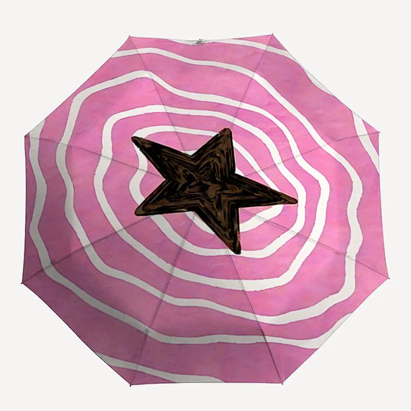 

Starburst Pattern Automatic Opening/Closing Umbrella with Foldable Design, Iron Frame for Outdoor Use, Perfect Gift for Fans and Travelers11