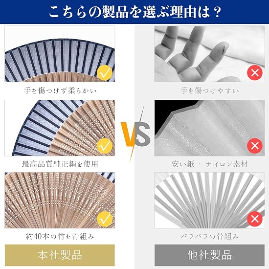 [Ganve] Folding Fan Men's Made in Japan Durable Popular Luxury Silk Folding Fan Stylish Men's Women'
