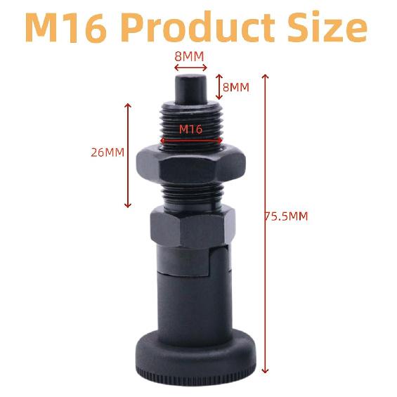 MerciL Push Fit Ball Nose Spring Plunger, Carbon Steel Self Locking Indexing Plunger Spring Knob Plunger Positioning Pins Lock Pin Bolt Self Locking