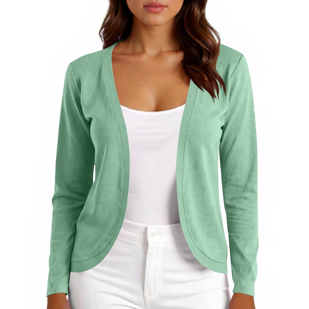 Women's Casual Solid Color Cardigan Top Solid Color Jacket