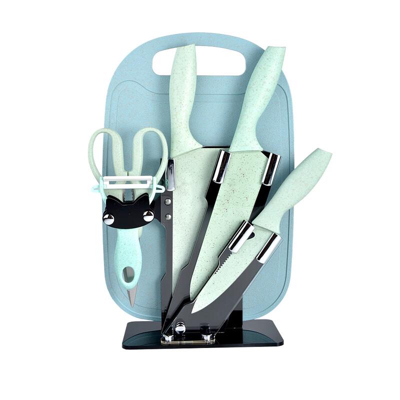 

Набор ножей из нержавеющей стали с пшеничной соломой с подставкой