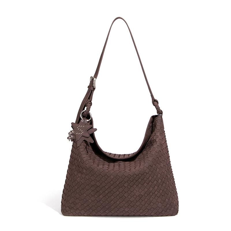Handmade Woven Suede Single-Shoulder Women's Tote Bag