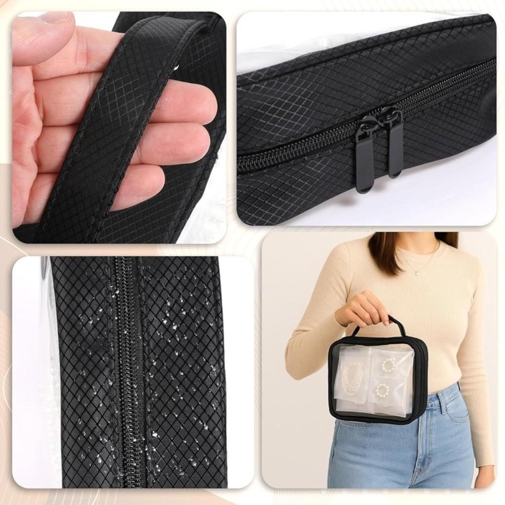 Transparent PVC Necklace Ring Packing Bag Zipper Earrings Organizer Jewelry Display Bag  Travel