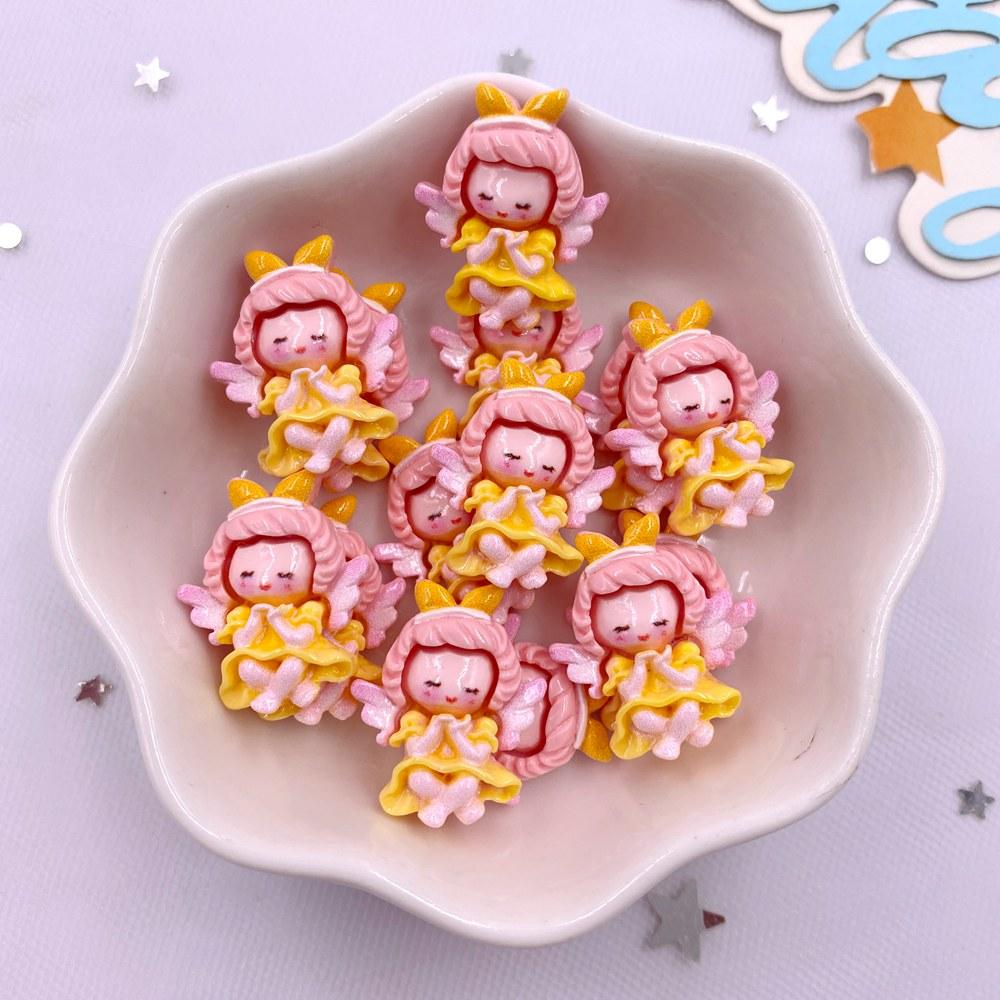 20 SZTŻywica Kawaii Kolorowy Kreskówkowy Aniołek Dziewczynka Płaska Kamień Wystrój Domu Księżniczka Wróżka Figurka Scrapbooking DIY Akcesoria Rękodzieło