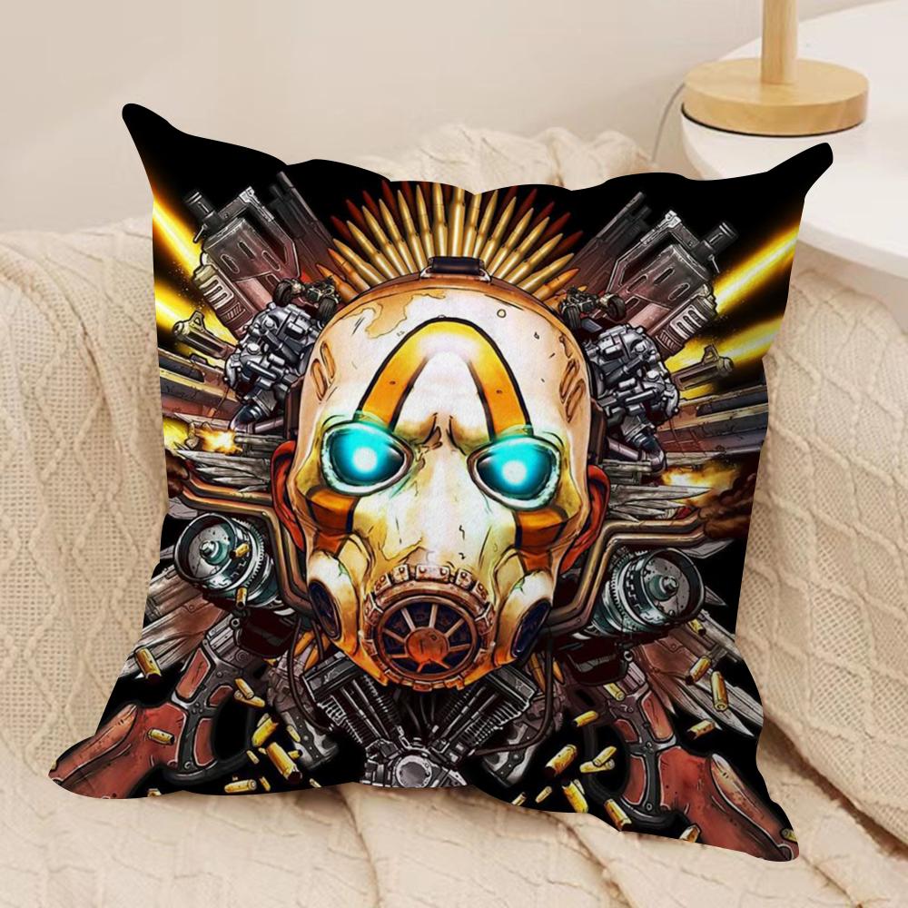 B-Borderlands Game Cushion Cover Soft Plush Fabric Double-Sided Printed Sofa Cushion Cover for All Seasons Home Decor Gift