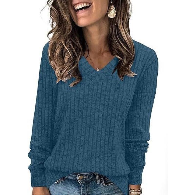 DICIFY Women's Fashion V-Neck Long Sleeve Autumn Winter Casual Blouses & Shirts