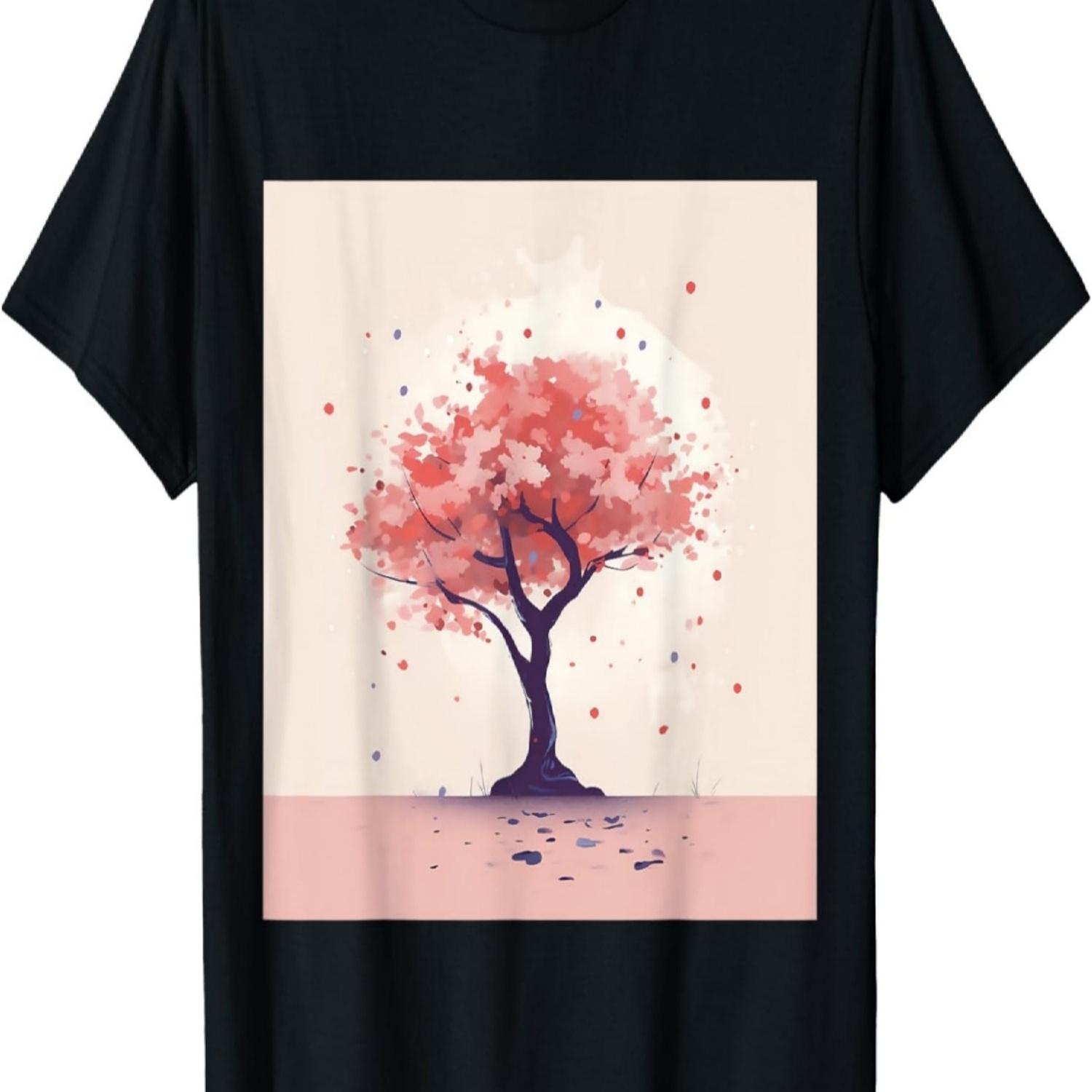 Delicate Dreams Captivating Pastel Cherry Blossom Tree T-Shirt S чёрный
