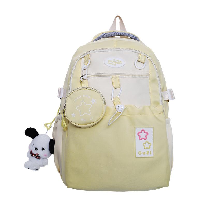 Dámský batoh Color Block pro studenty střední školy Schoolbag Star Velkokapacitní batoh