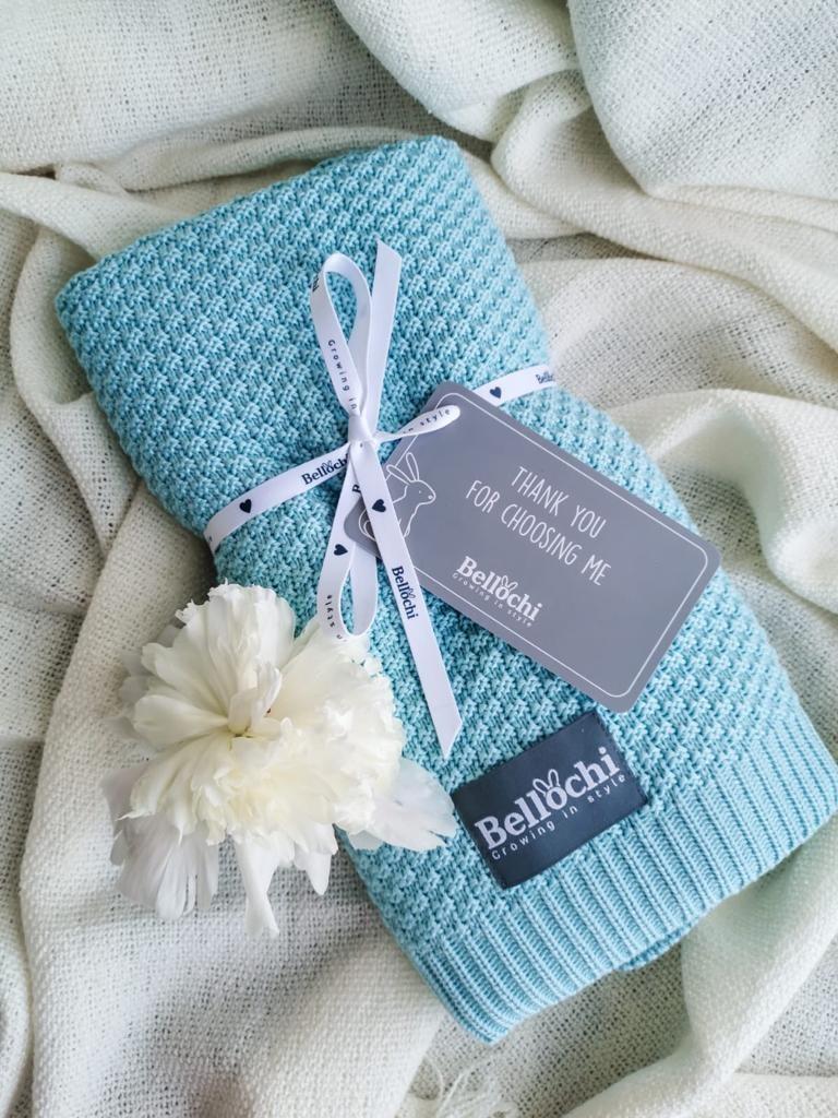 Bellochi Bambusdecke Freshwind, 100x80 cm, Mint, Hellblau