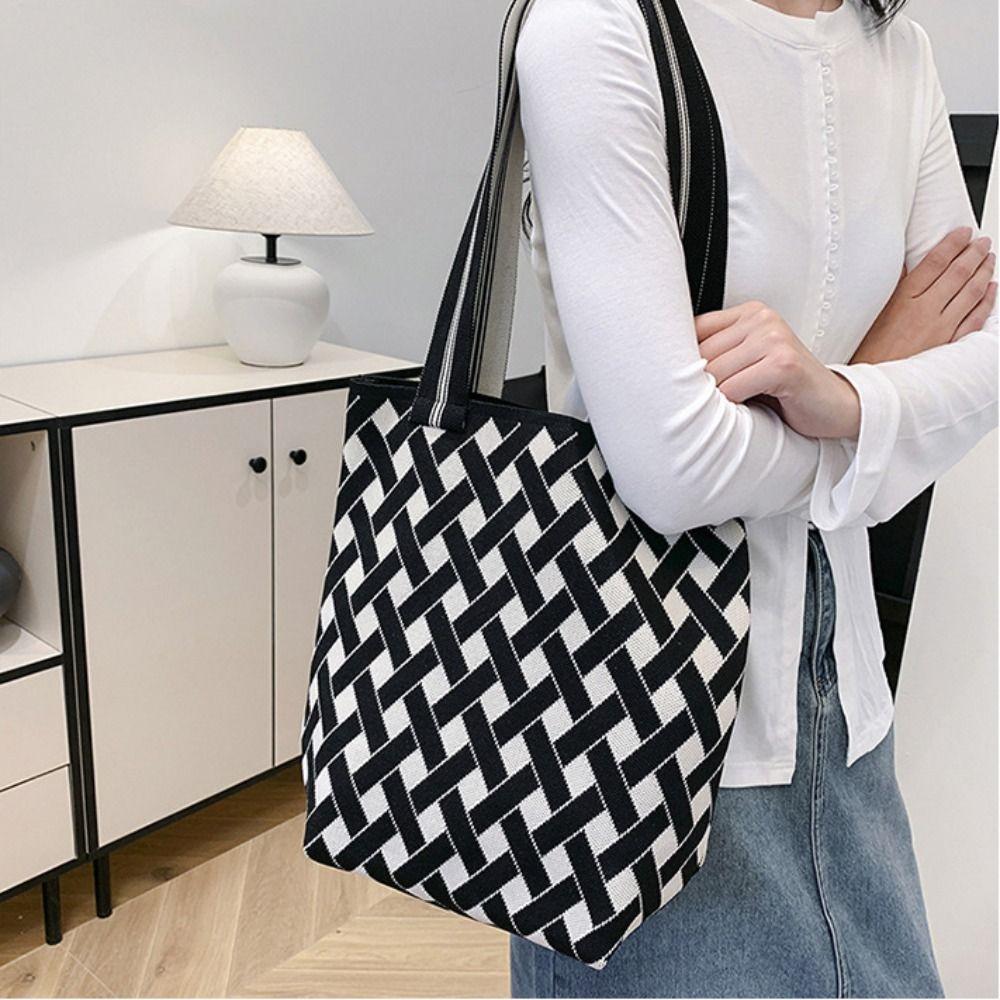 Large Capacity Geometric Shoulder Bag Mommy Bag Casual Shoulder Bag Outdoor