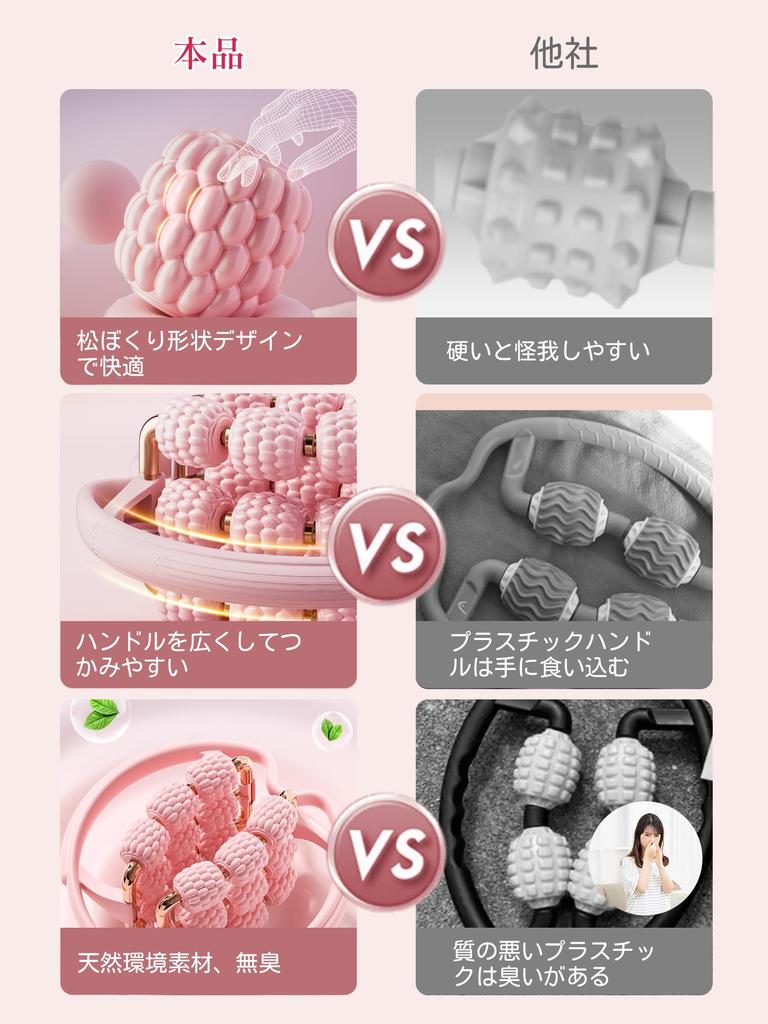 PROIRON Foot Massage Roller, Thigh and Leg Slimming, Cellulite Reduction, Diet Ring, Leg Clips, 18 Wheels