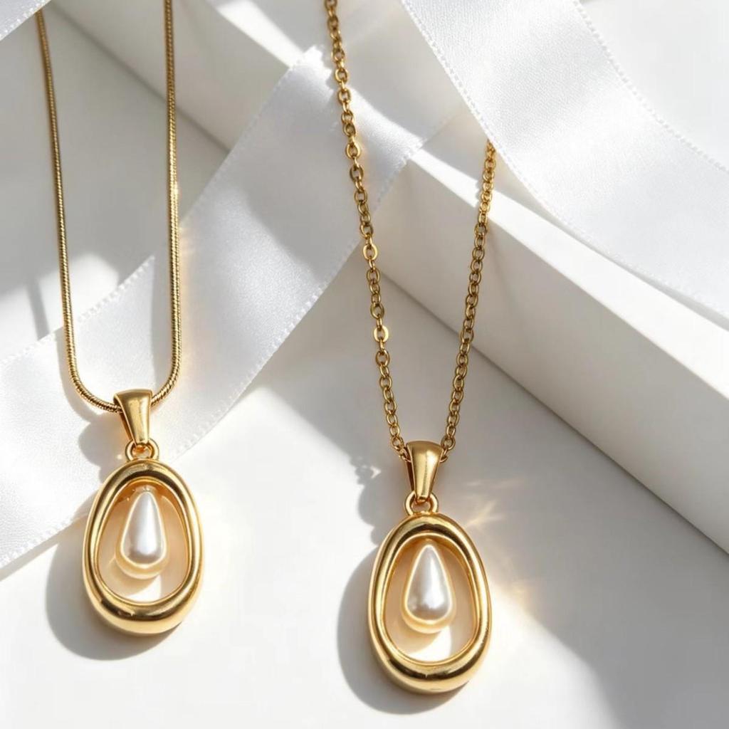 18K Gold-Plated Stainless Steel Water Drop Pearl Clavicle Necklace - Elegant Luxury Women's Jewelry