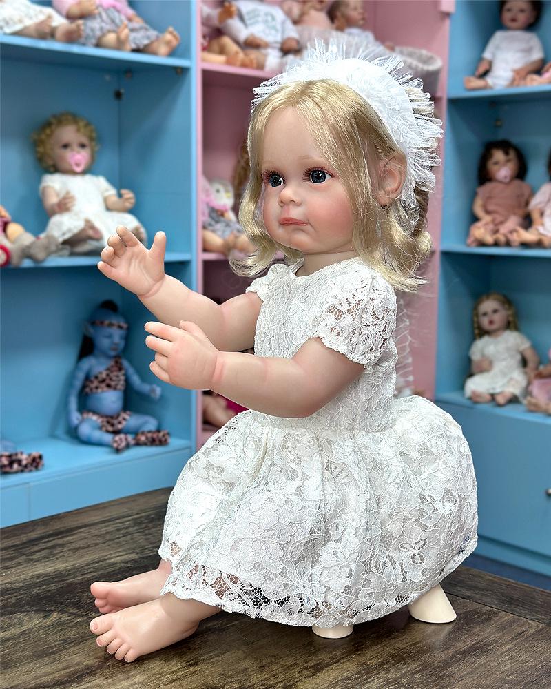22" Lifelike Reborn Girl Doll - Full Soft Vinyl Body Simulation Baby Doll
