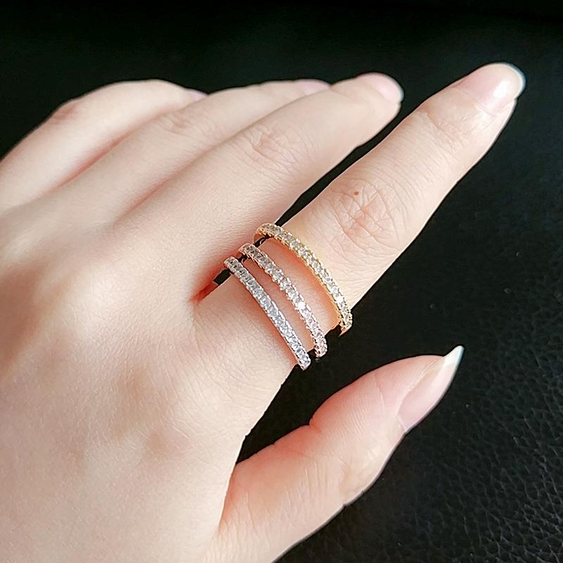 

UILZ Minimalist Women s Micro-Paved Zircon Rose Gold Ring Size 6
