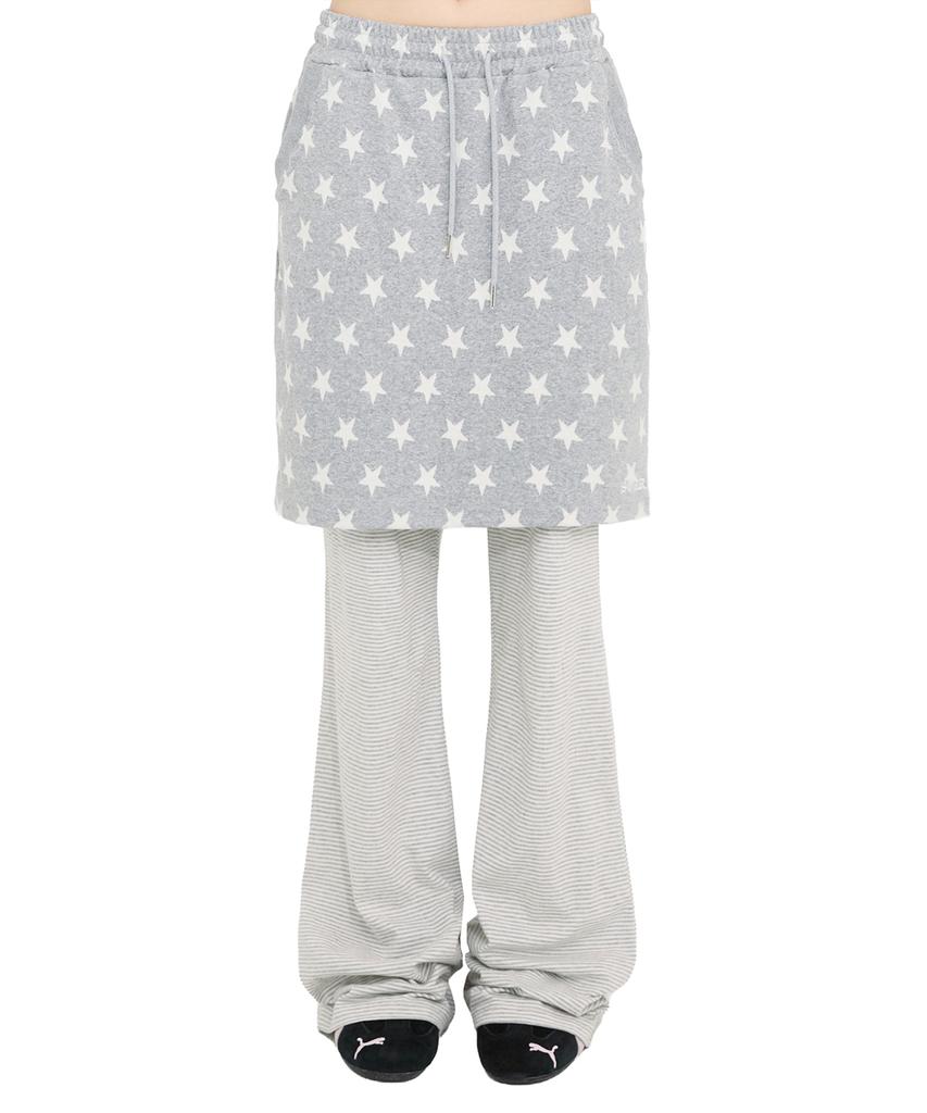 Mimdeowodeulobeu [Ssukkare X Mimde] Ssukkare Layered Skirt Pants_Gray