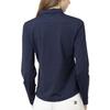 FootJoy Women's Long Sleeve Golf Shirt with Side Mesh Sun Protection, Navy, Size M (FJW-S25-S09, 34811-M)