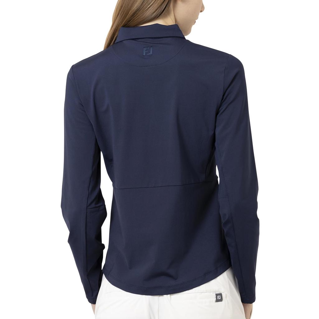 FootJoy Women's Long Sleeve Golf Shirt with Side Mesh Sun Protection, Navy, Size M (FJW-S25-S09, 34811-M)