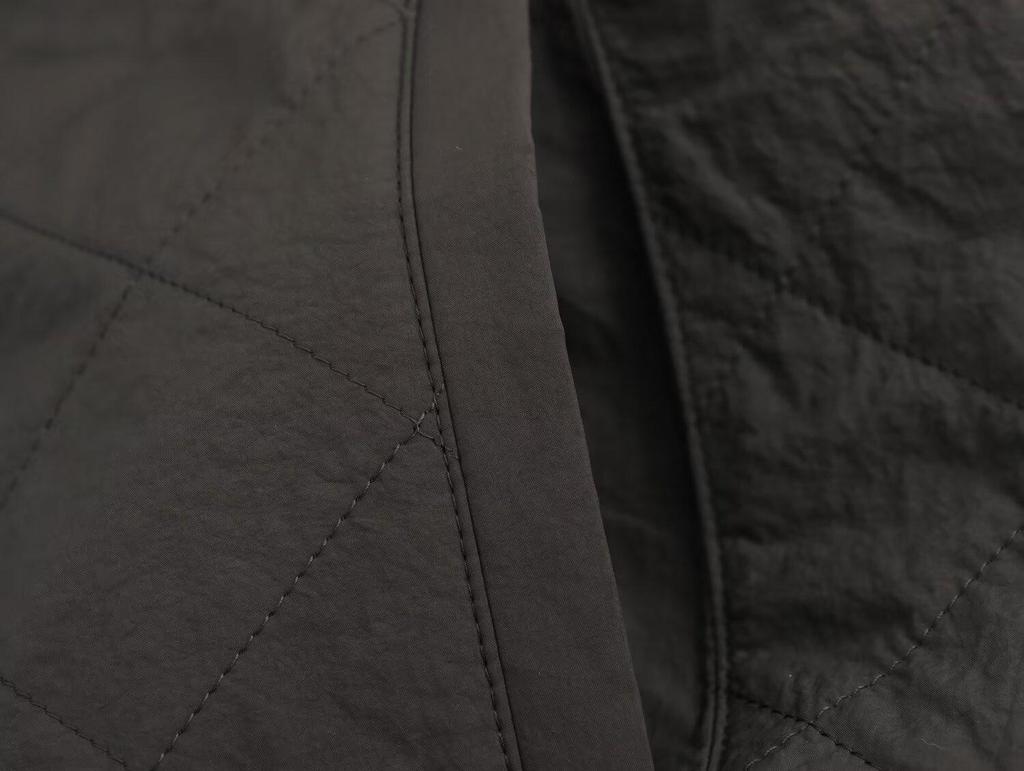 2024 Autumn Women's European & American Style High Neck Diamond Pattern Short Cotton Jacket