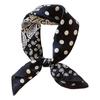 Professional Paisley Polka Dot Black Mulberry Silk Scarf for Women - Spring/Autumn Decorative Square Neckerchief
