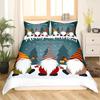 Xmas Duvet Scandinavian Christmas Santa Gnomes Comforter Cover Snowing Santa Claus Bedding Sets Romantic Candlelight Quilt Cover
