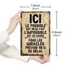 Putuo Decor 1pc French Vintage Metal Tin Sign, ICI LE POSSIBLE, Wall Art Decor for Home Office Studio, Gift