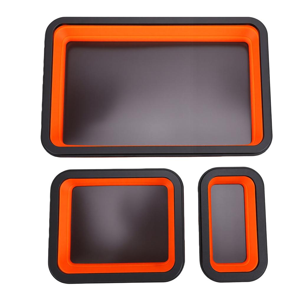 3PCS Collapsible Magnetic Parts Tray Set Foldable Tool Storage Organizer Magnetic Tray for Organizing Screw Bolts Nuts