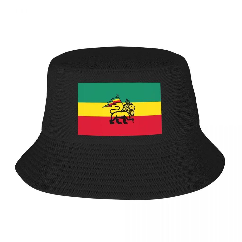 Individueller Unisex Jamaika Rasta Judah Löwe Rastafari Flagge Fischerhut Strand Sonne Sommer Camping Hut