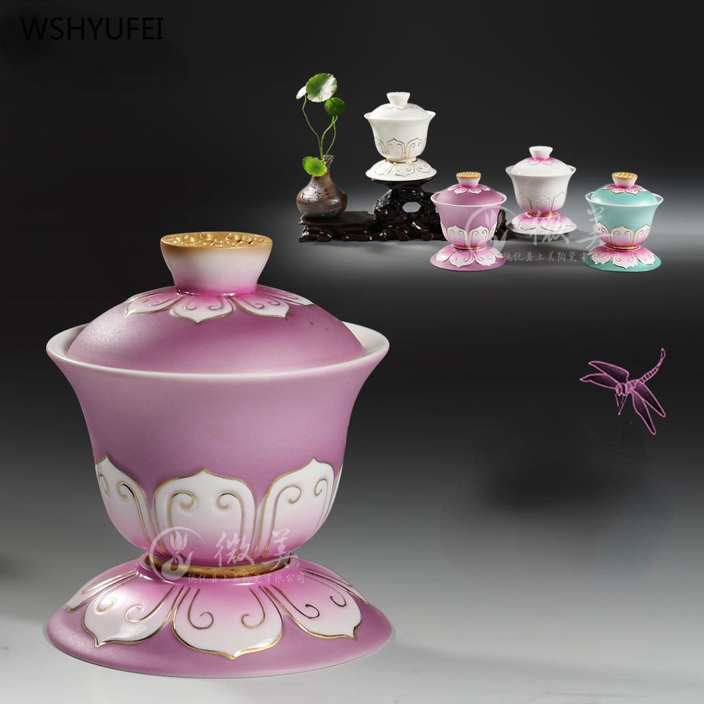 Ceramic Lotus Holy Water Cup Family Buddha Hall Offering Cup Buddha's Front Guanyin Water Purification Cup
