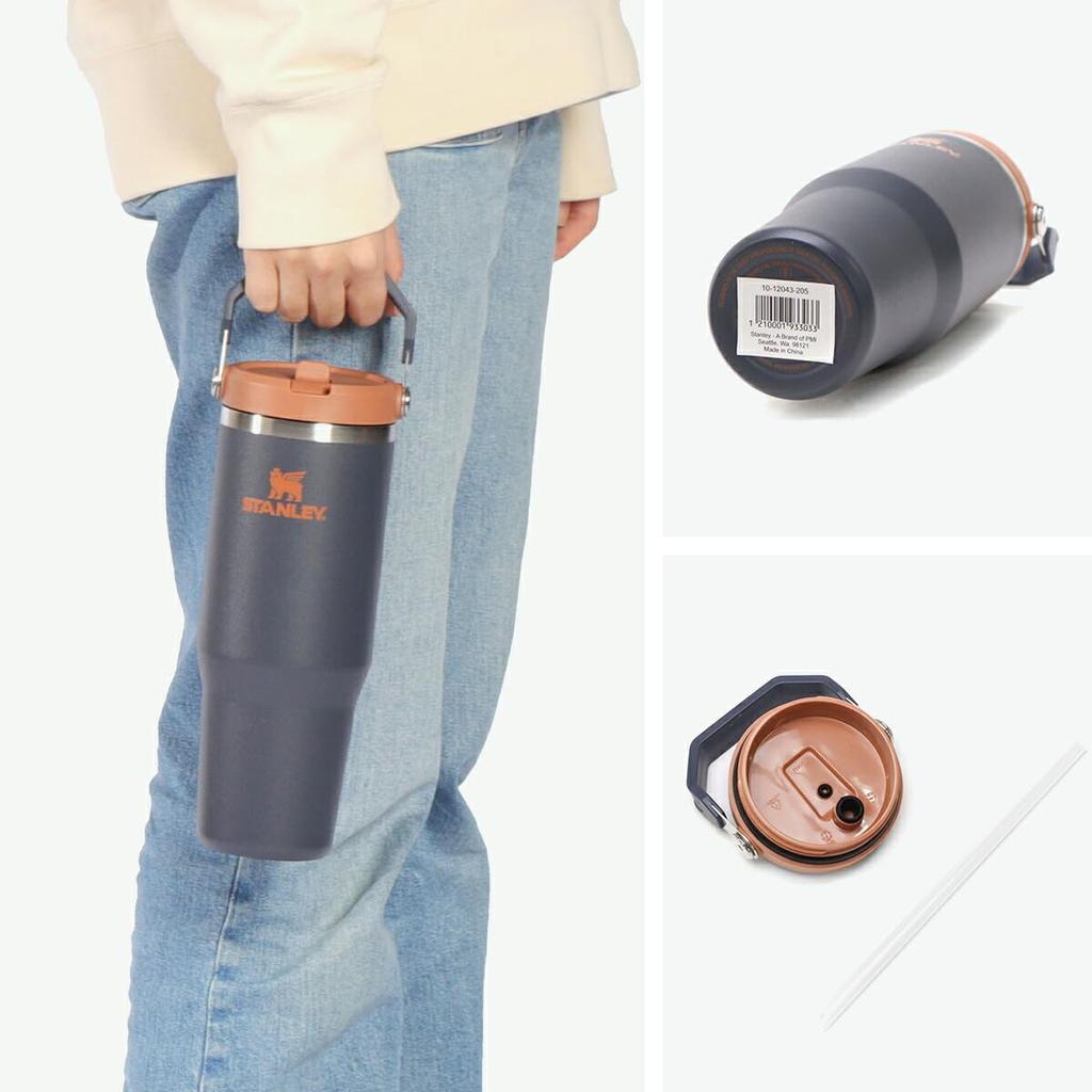 STANLEY IceFlow Flip Straw Vacuum Stainless Perfect for Outdoors and Office Authentic Japanese Chili Red 2.0 Tumbler, 0.88L Steel, Insulated, 880ml,