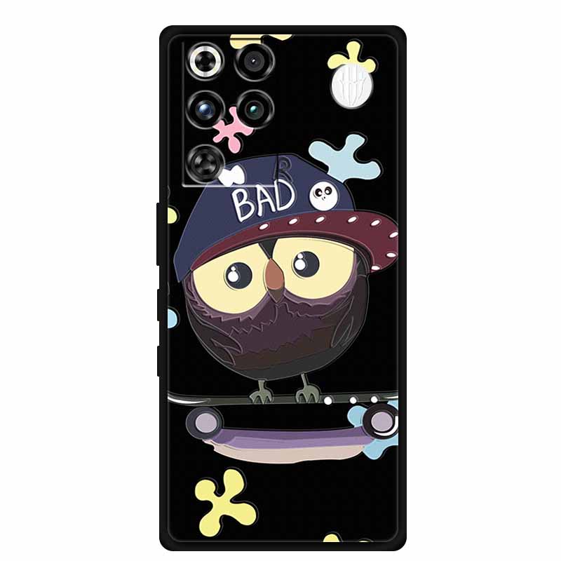For ZTE Nubia RedMagic 11 Pro 5G Case 3D Emboss Flowers Relief Soft Black Silicone Back Cover For ZTE Nubia RedMagic 11Pro Funda