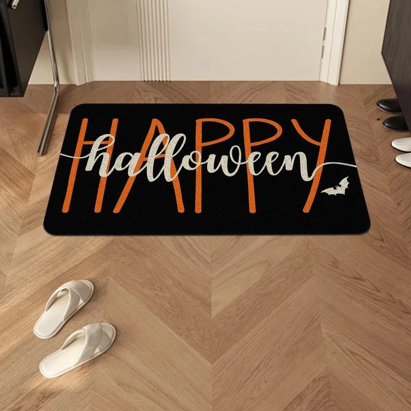 Halloween Print Carpet Cute Ghost Skull Non-slip Welcome Entrance Carpet Kitchen Bedroom Living Room Carpet Decoration