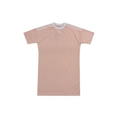 Originals Sports Lifestyle Series Solid Color Mid-Length Round Neck Casual Short Sleeve Dress Women Dresses Pink CE5589