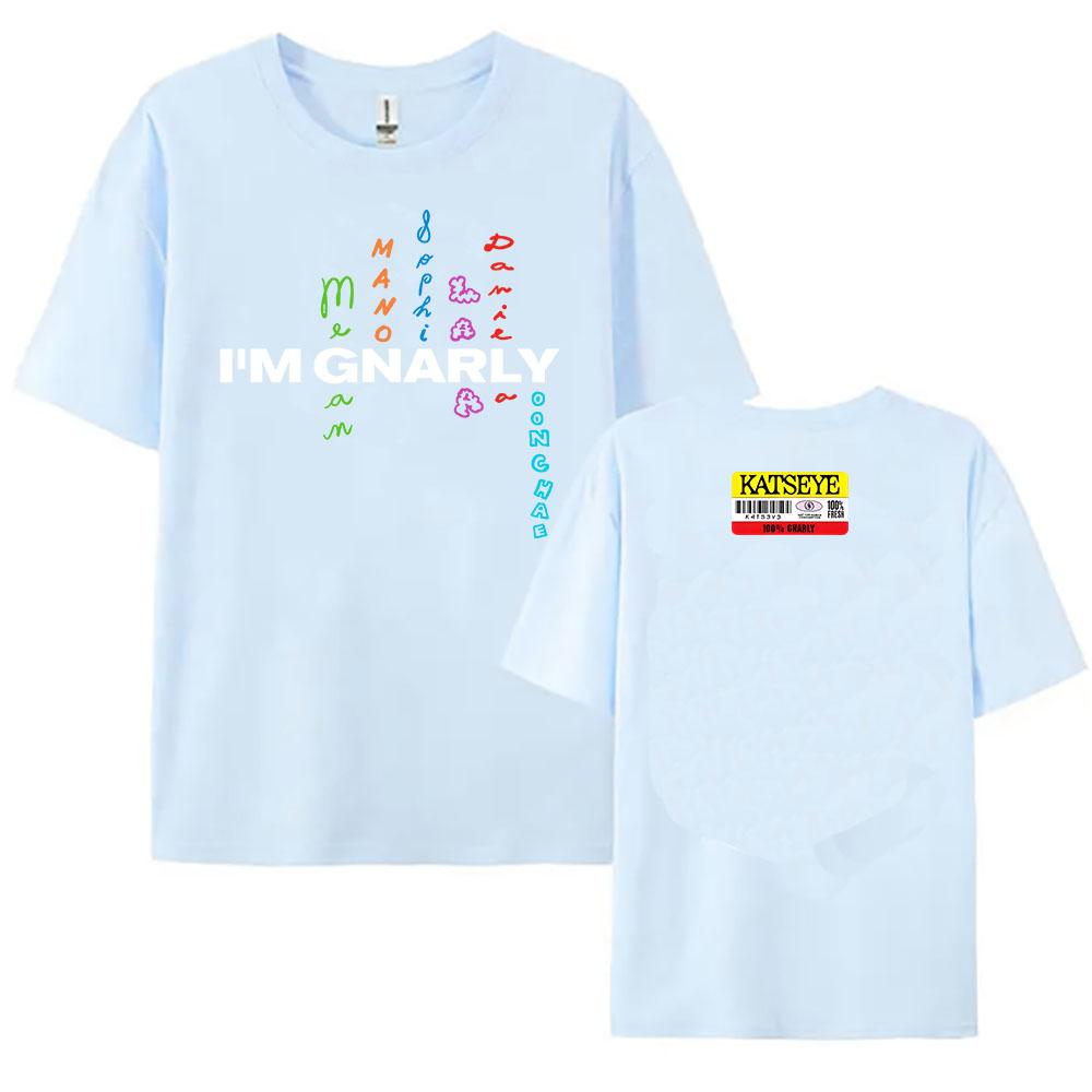 Katseye Im Gnarly Tshirt Korean Girls Band Printing Tshirt Camiseta Cotton Short Sleeve Female T Shirt Summer Casual Women Tee