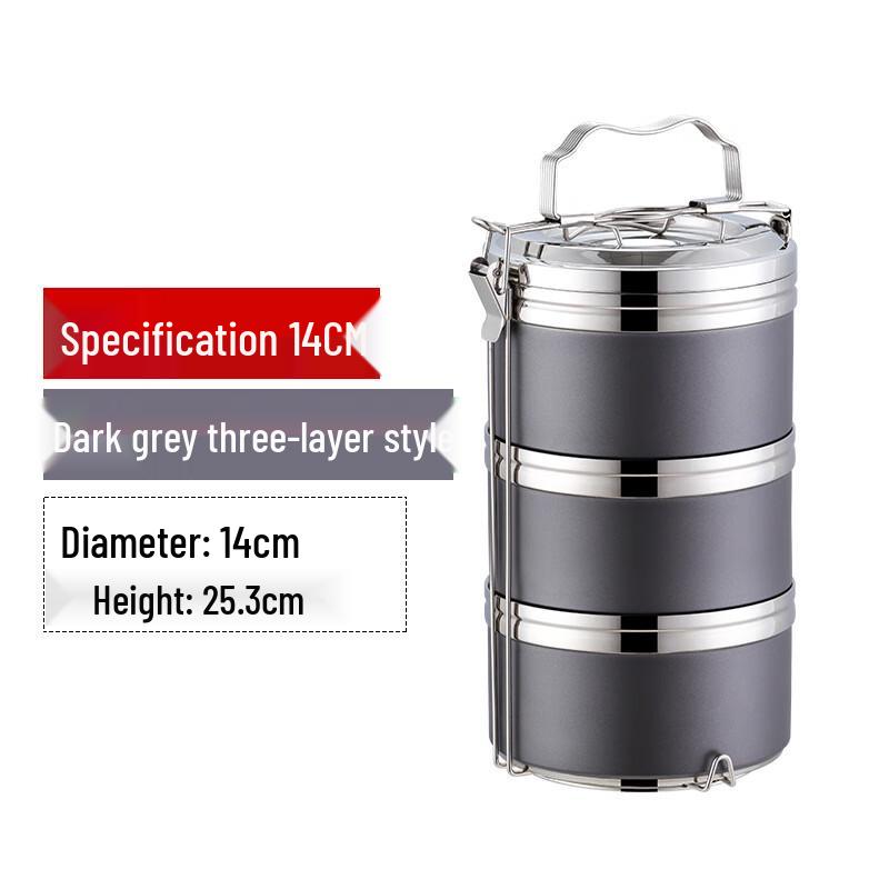 304 Stainless Steel 3-Layer Insulated Lunch Box