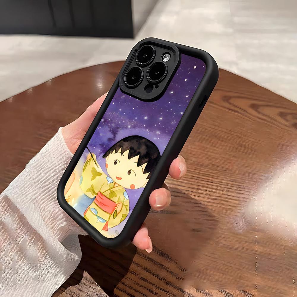 Chibi Cute M-Maruko Phone Case For IPhone 17 Pro Max 15 Pro 16 14 Plus 12 13 Mini 11 Pro Shockproof Soft Cover