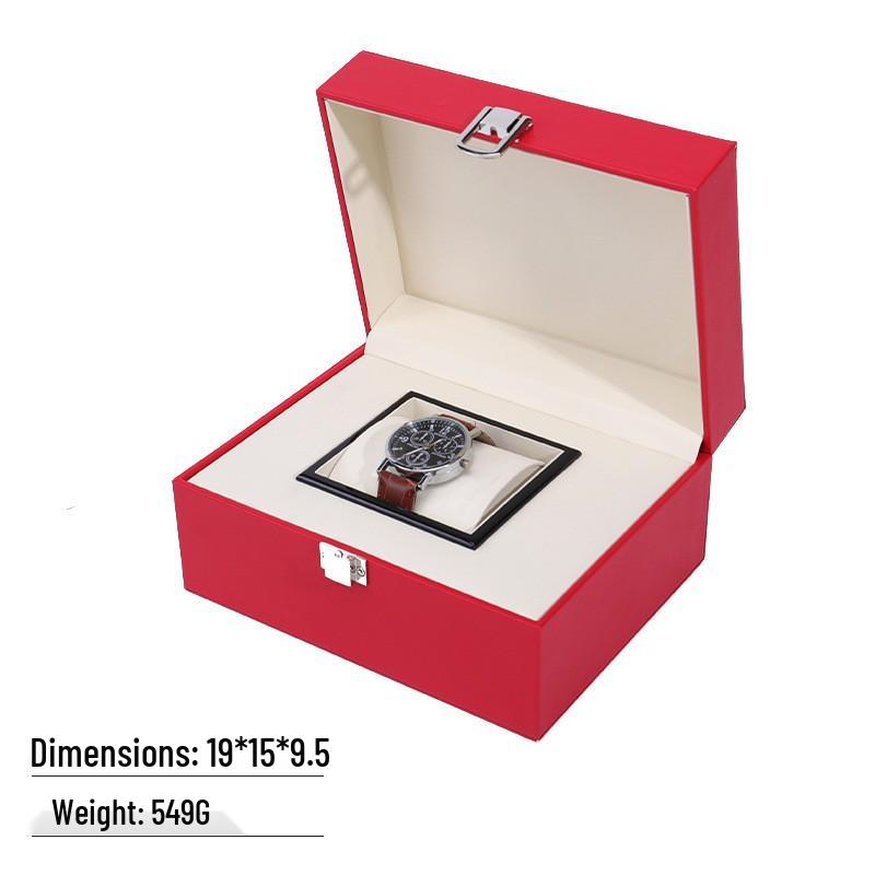 Frosted PU Flip-Top Watch and Jewelry Storage Box