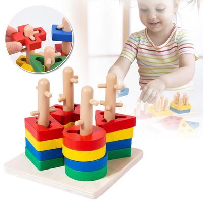 Color Shape Recognition Matching Blocks Toys Educational Wooden Toy For Children Wooden Sorting Stacking Toys Gi H4m1