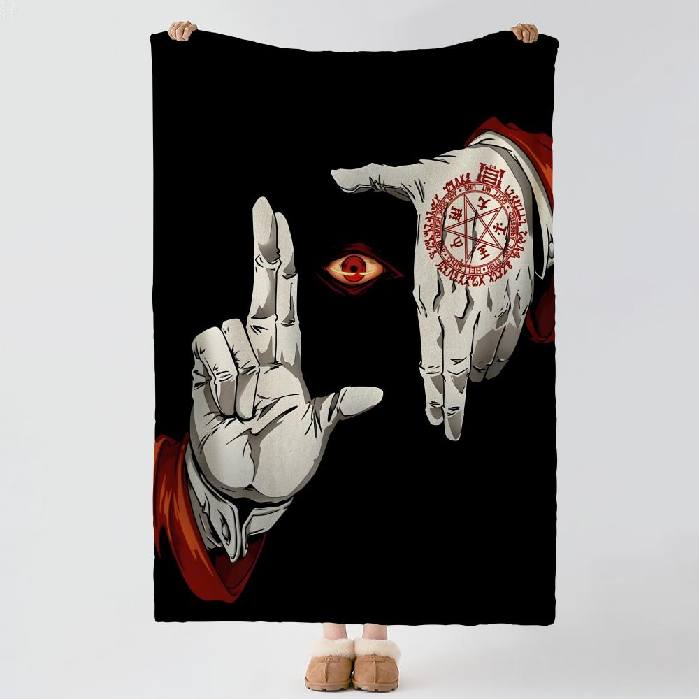 Anime H-Hellsing-g Throw Thick Comfort Flannel Quilt, Multi-scene Use Indoor Outdoor Daily Nap