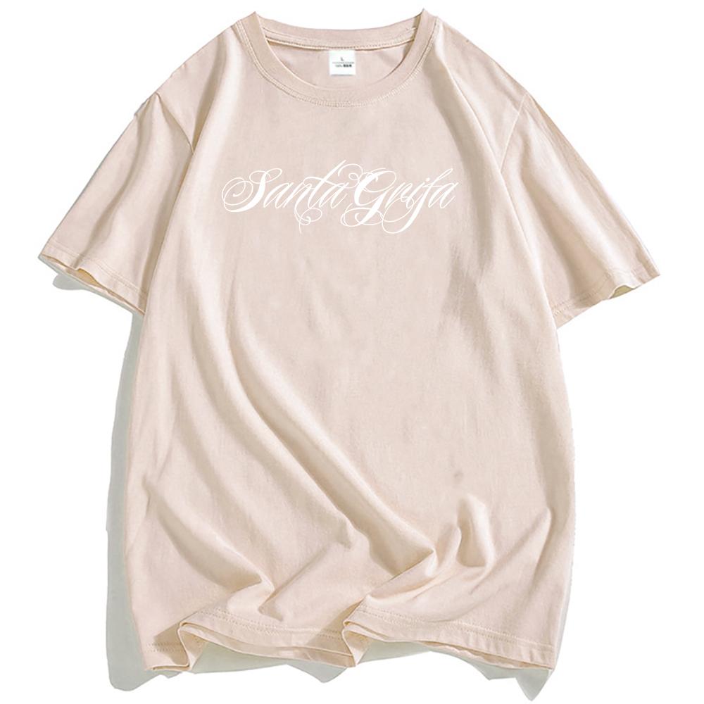 Music Group LA SANTA GRIFA Tshirts Short Sleeve Cotton Male T-shirt Casual Fashion Unisex Streetwear Hip Hop Men Women Clothing